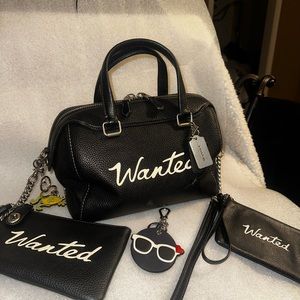 Coach Wanted Set, RARE, Purse, Large Wristlet/Wallet, Small Wristlet, Fob.